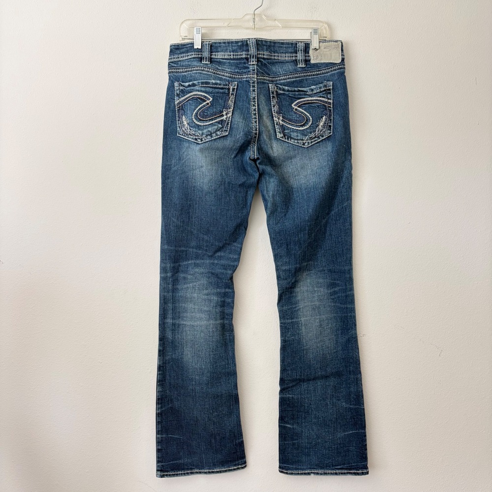 Silver Jeans Co Aiko Bootcut Medium Wash Contrast Stitch Denim Jeans W30 L33